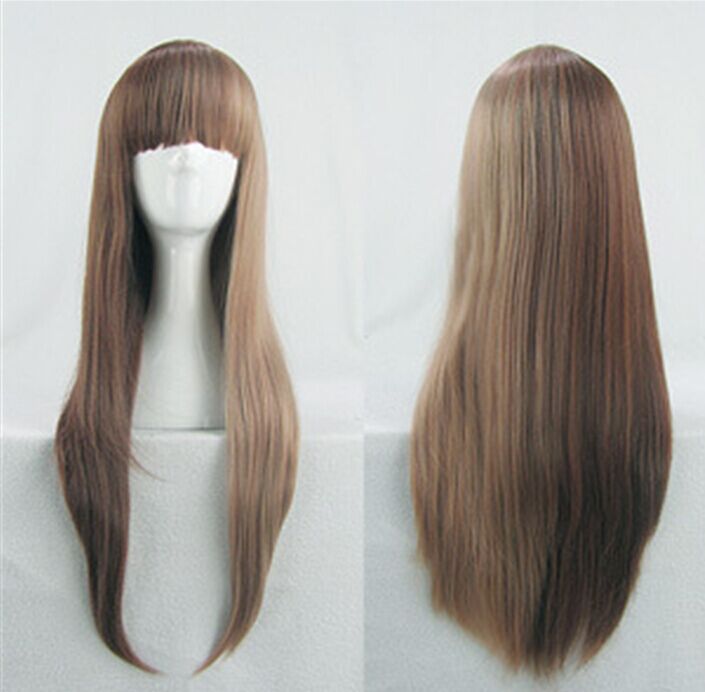 Cosplay party 60cm Chocolate Brown Long Style Women hair Wig for Halloween