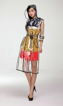 Transparent vinyl raincoat sales