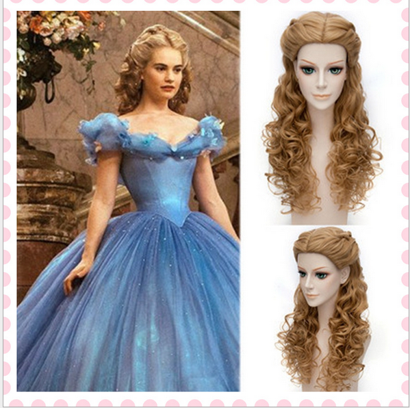 High Quality Attractive Nice Wigs Women Cinderella wig Movie Princess Party Hair