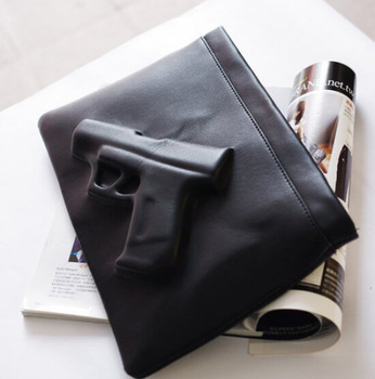 Designer 3d Leather Pistol Gun Imprint Bag Fall Unique Pretty