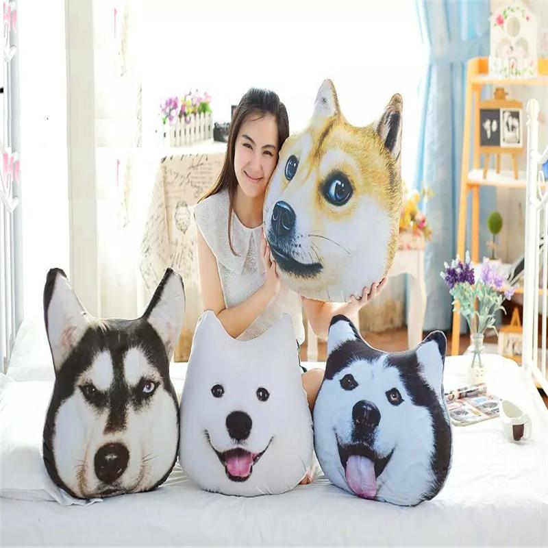 Plush 3d Printed Samoyed Husky Doge Dog Throw Pillow Alaska Dog Cushion