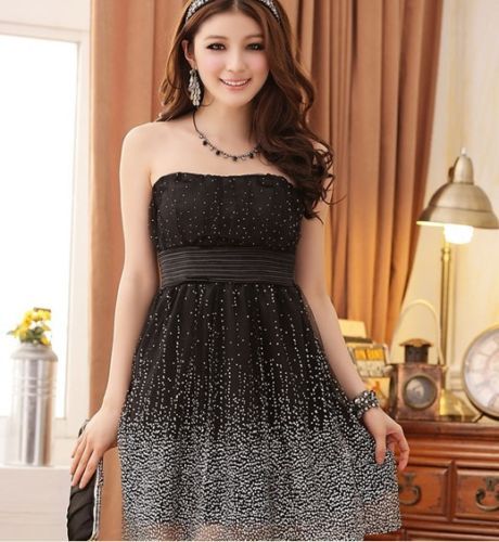 Sexy Lady Women Evening Party Strapless Gypsophila Dress Brides  