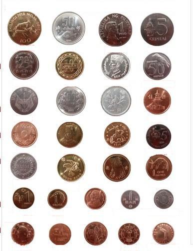 Foreign coins 30 countries for all countries collection coin