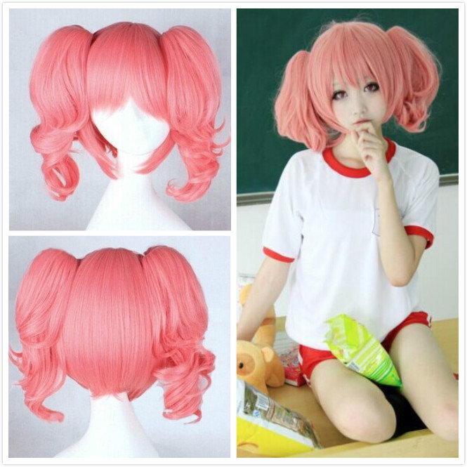 Roromiya Karuta Cartoon Party Cos Smoke Pink Cosplay Wig