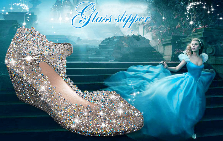 Women Cinderella Wedged Ventilate Crystal Shoes Birds Nest Sandals Shiny Shoe