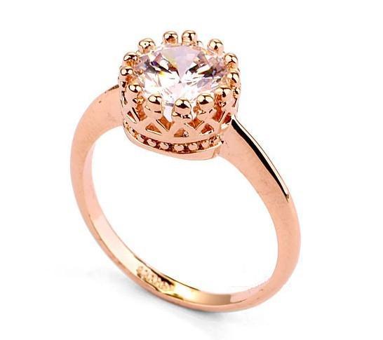 Women Fashion 18k Gold Plating 3 Layers Jewelry Vintage Crown Rings Finger Ring