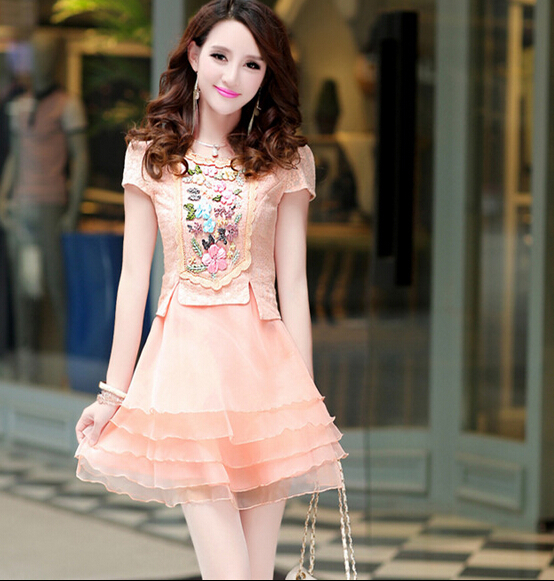 Summer Korean Fashion Colorful Floral Sweet Elegant Ladies Beading ...