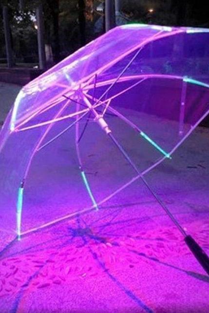LED Blade Runner Change Color Flashlight Flash Light Transparent Handle Umbrella