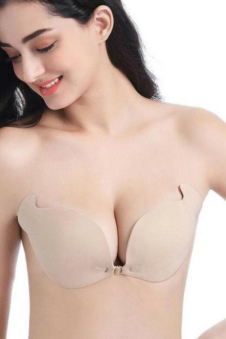 Fishtail Invisible Strapless Pushup Self Adhesive Backless Bra Nude Breast Cover