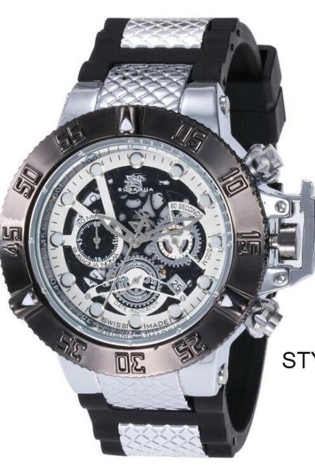 Fashion Men Business Watches Quartz Watch 6 Dial Date Indicator Strap Wristwatch