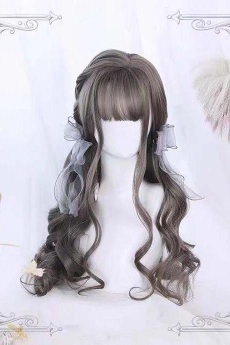 Women Cosplay Wig Hair Styling Long Loose Wavy Fluffy Curly Big Wave Party Wigs