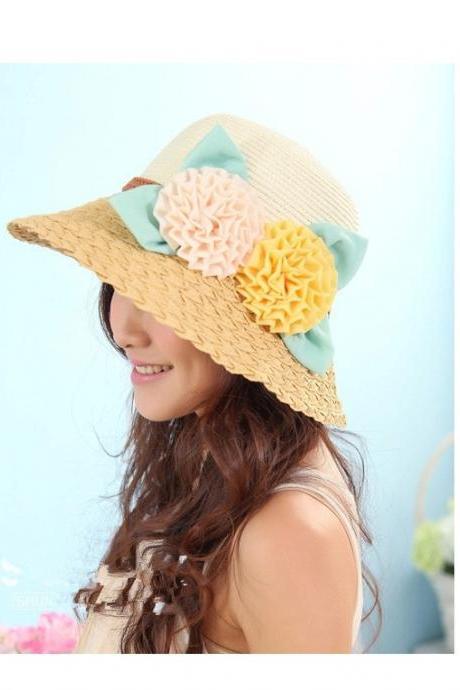 Summer Holiday Attractive Foldable Visor Anti UV Sunhat Beach brimmed Sun Hat