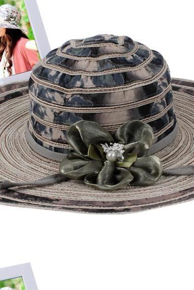 Sun hat Female Summer Visor Sunscreen Beach hats Large brimmed Fold Anti UV hat