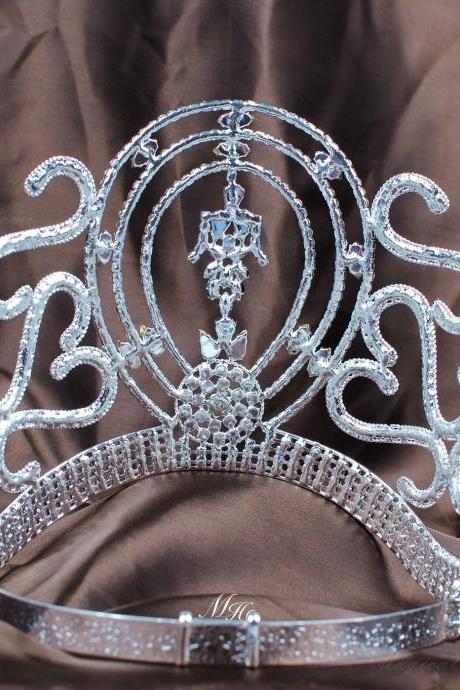 Beautiful Large Tiaras 6&amp;amp;quot; Rhinestones Crystal Crowns Wedding Pageant Party Prom