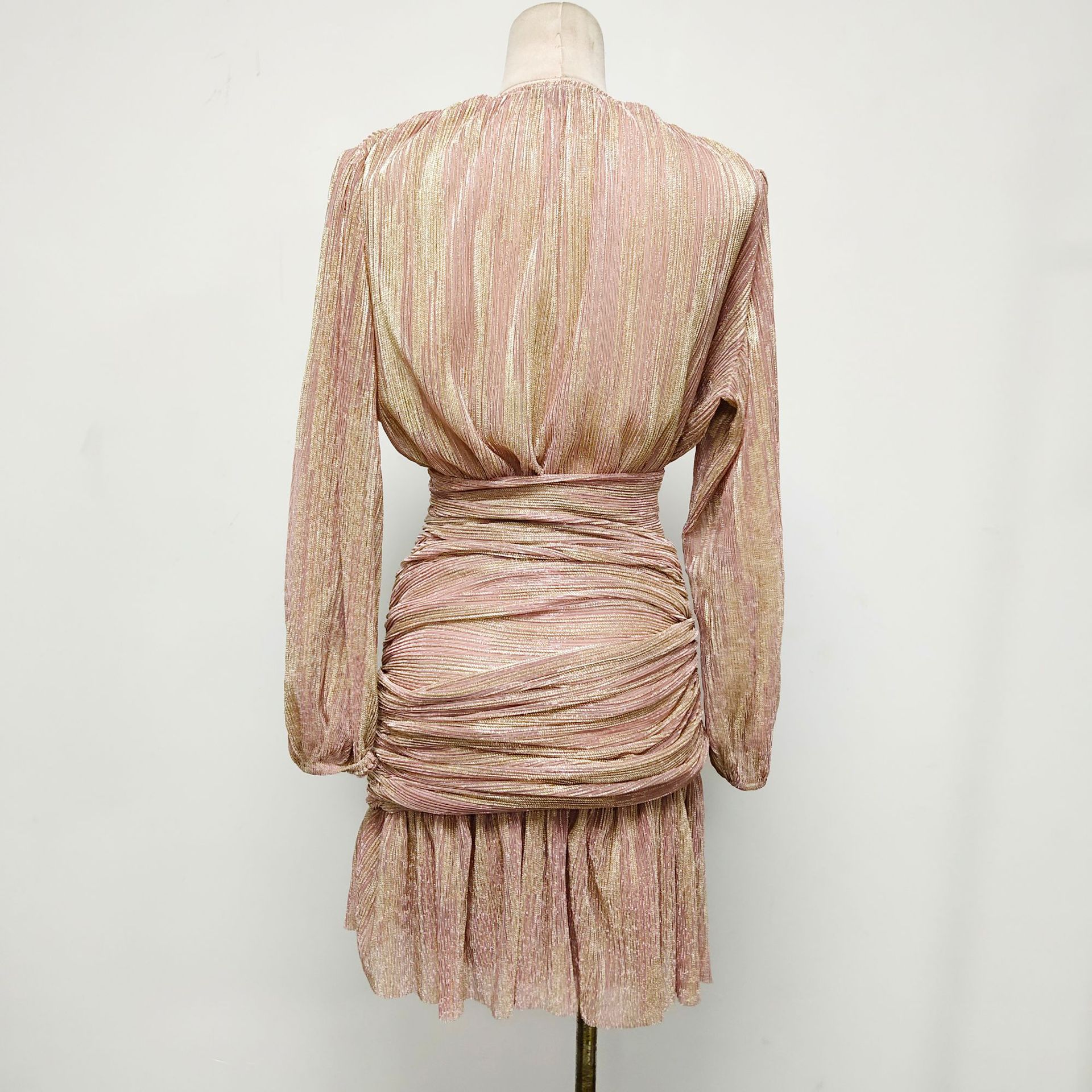 Women Pink V-Neck Dress