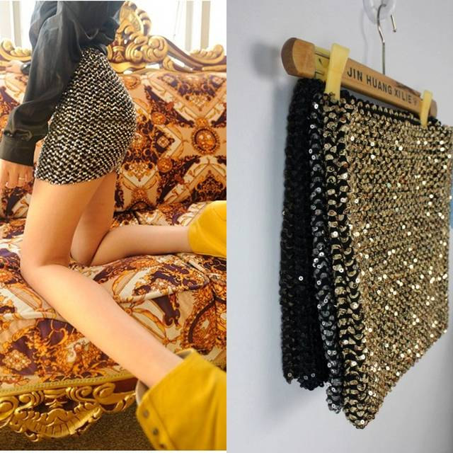 glitter bodycon skirt