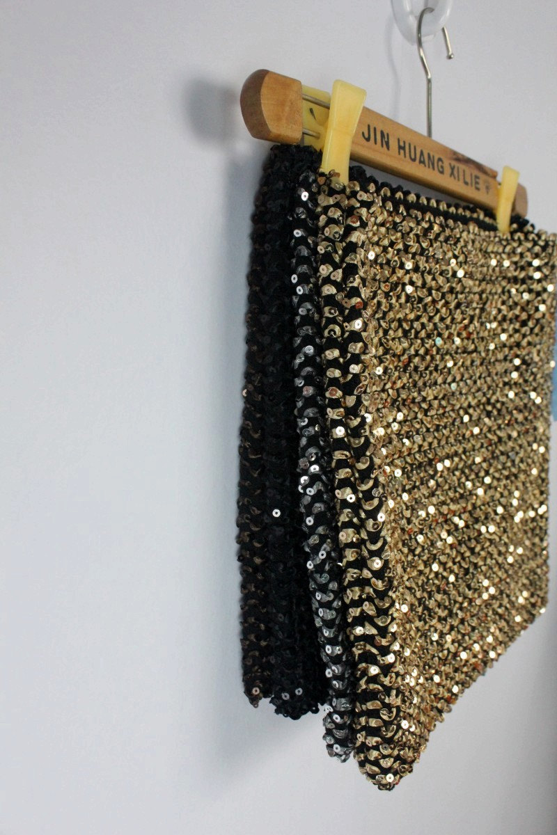 Sexy Bandage Shiny Sequin Glitter Club Party Bodycon Fit Mini Skirt on ...